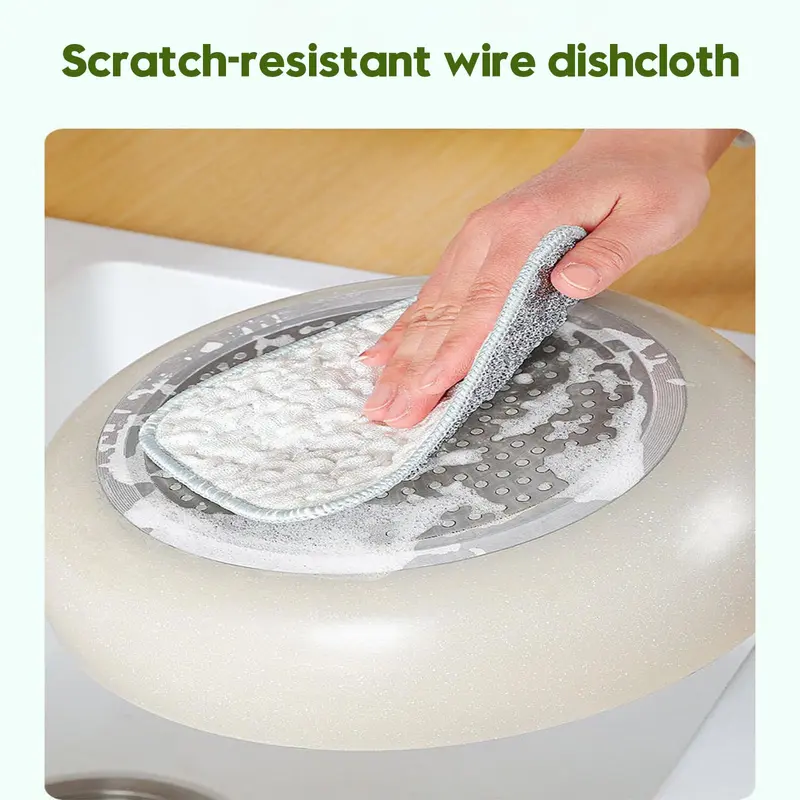 10 Pcs Multipurpose Wire Dishwashing Rags for Wet and Dry, Double Sided Wire Washing Cloth - Image 3
