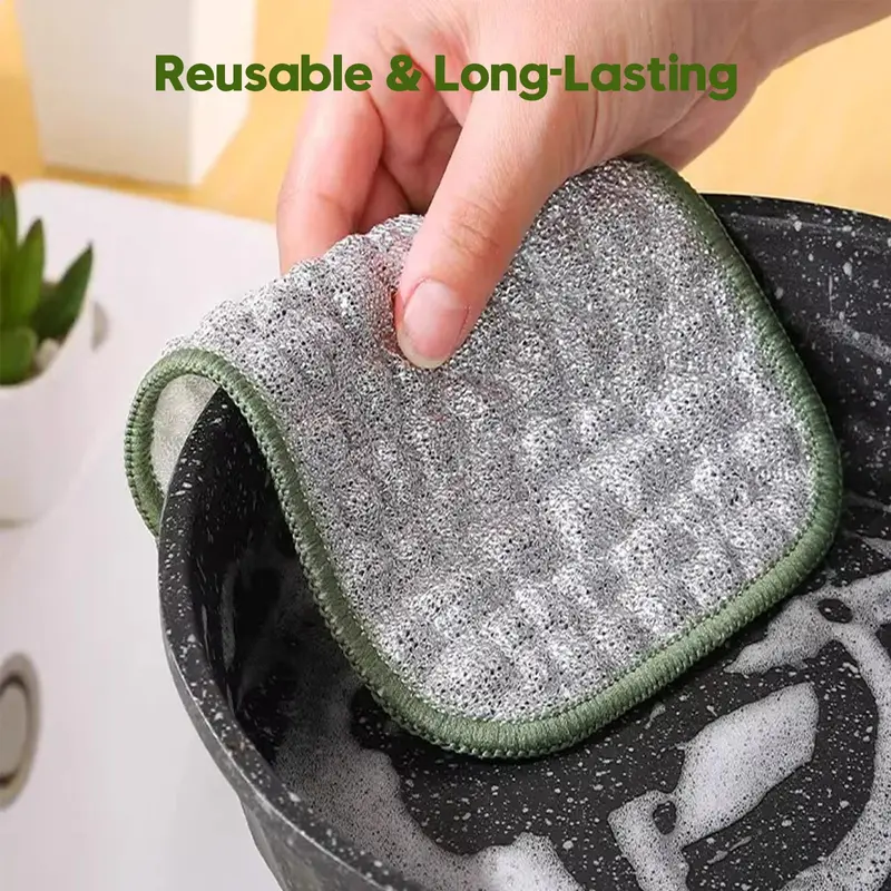 10 Pcs Multipurpose Wire Dishwashing Rags for Wet and Dry, Double Sided Wire Washing Cloth - Image 4