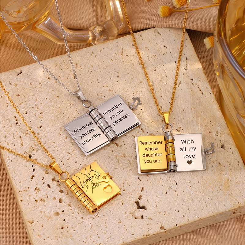 My Little Star Book Necklace for Daughter, Birthday Day Gift Graduation Jewelry of Love - Image 3