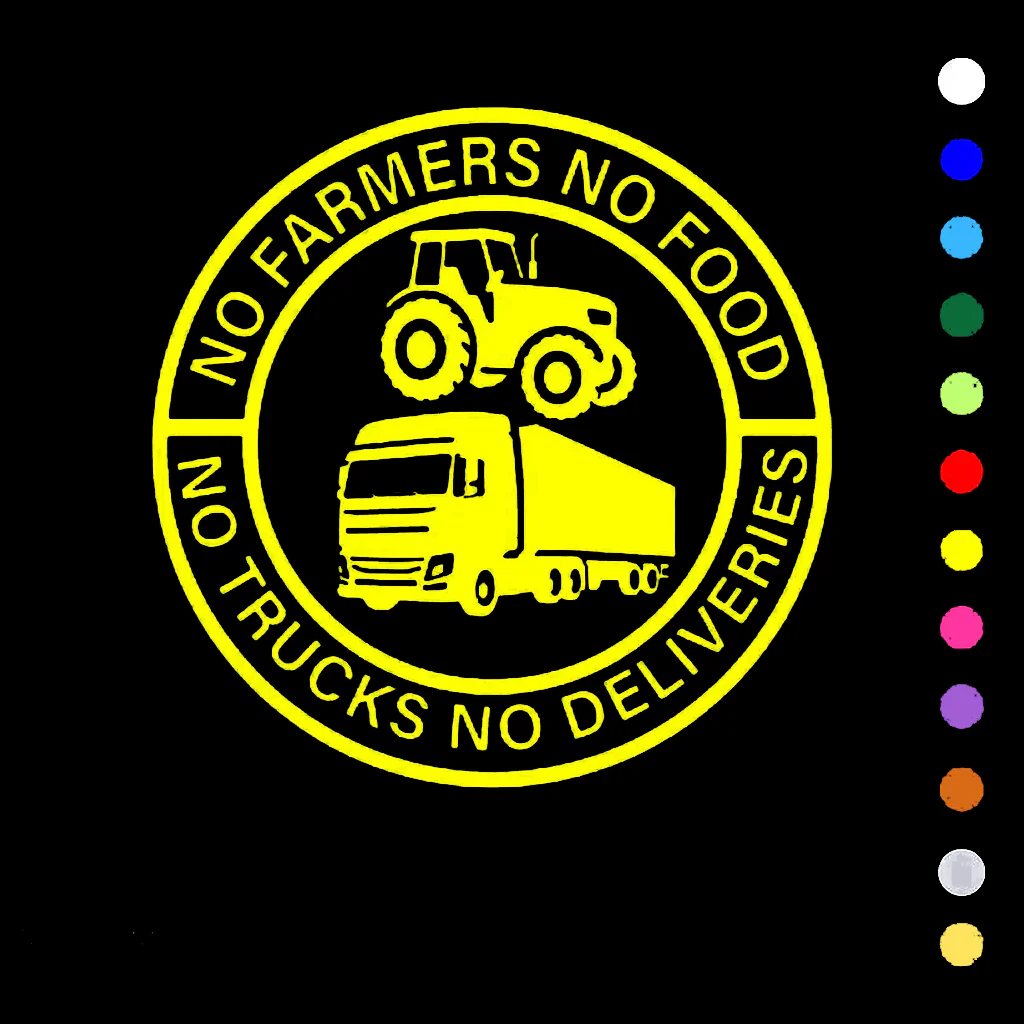 🔥No Farmers No Food No Trucks No Deliveries Vinyl Sticker – 140mm Decal(2 pcs) - Image 2
