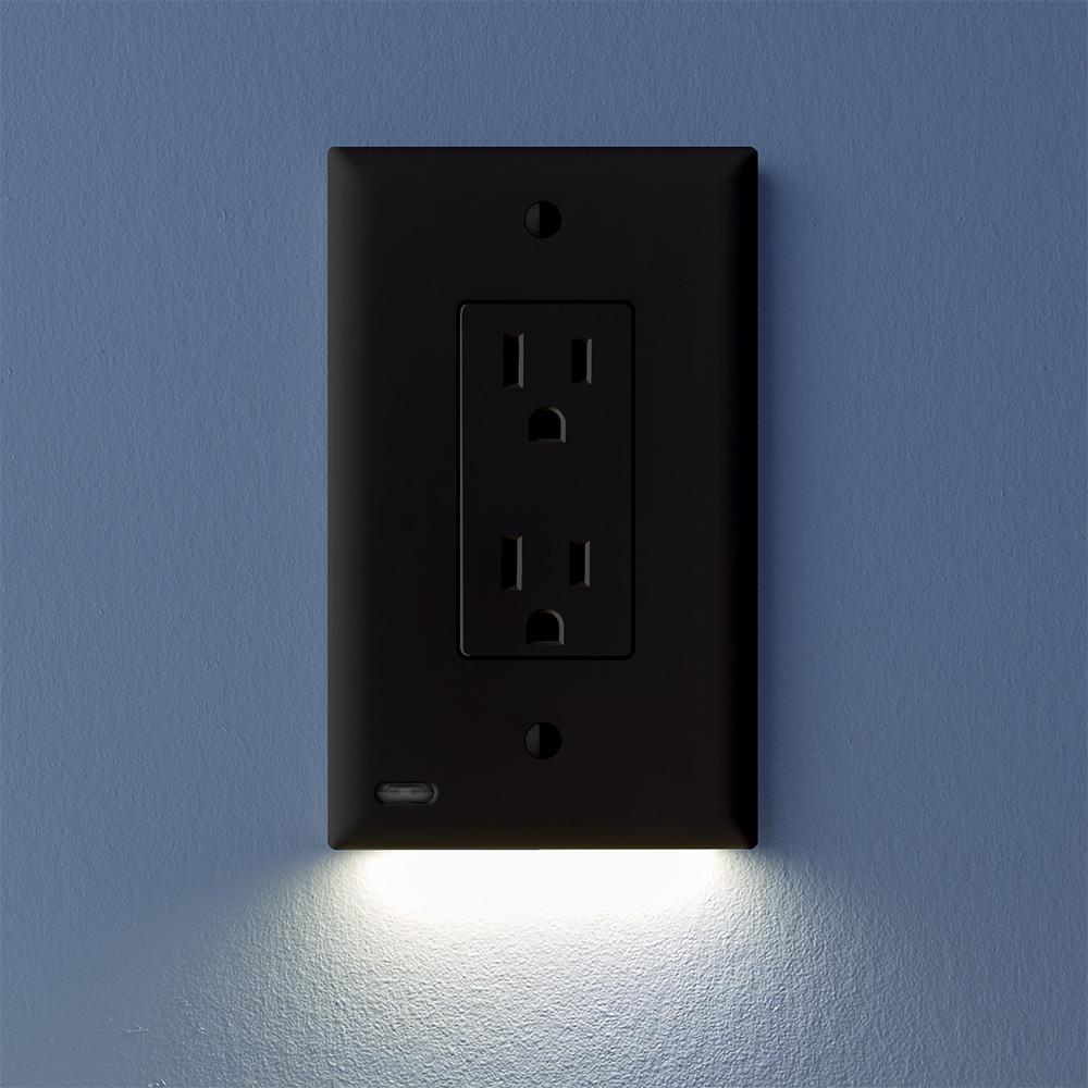 OUTLET WALL PLATE WITH LED NIGHT LIGHTS-NO BATTERIES OR WIRES [UL FCC CSA CERTIFIED] 1 Set ( 2 PCS ) - Image 4