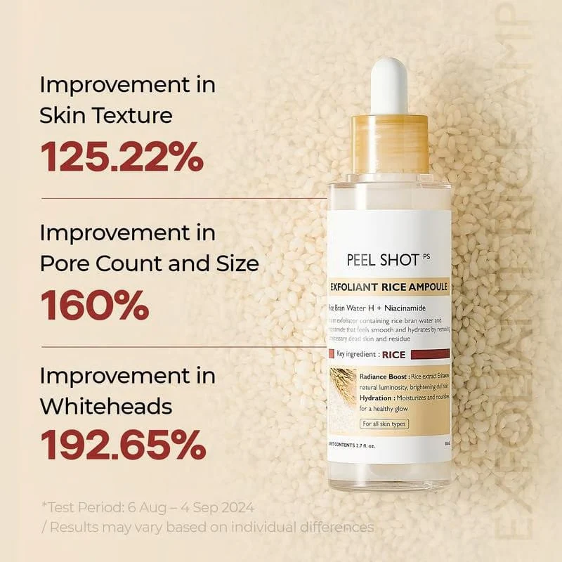 Peel Shot Glow Rice Ampoule Duo - Serums for Brightening, Exfoliating, and Moisturizing - Image 11