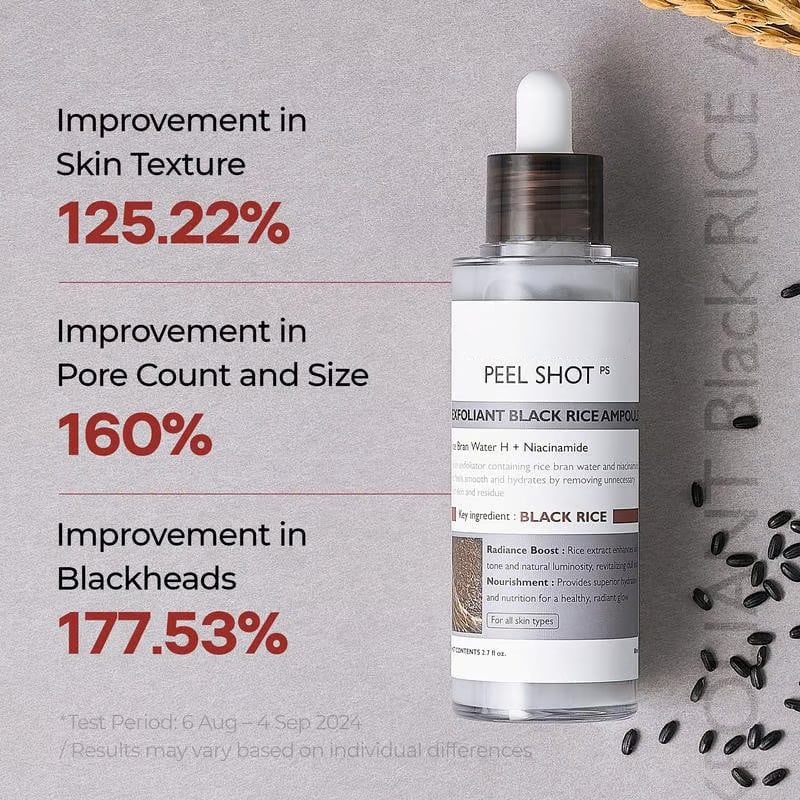 Peel Shot Glow Rice Ampoule Duo - Serums for Brightening, Exfoliating, and Moisturizing - Image 15
