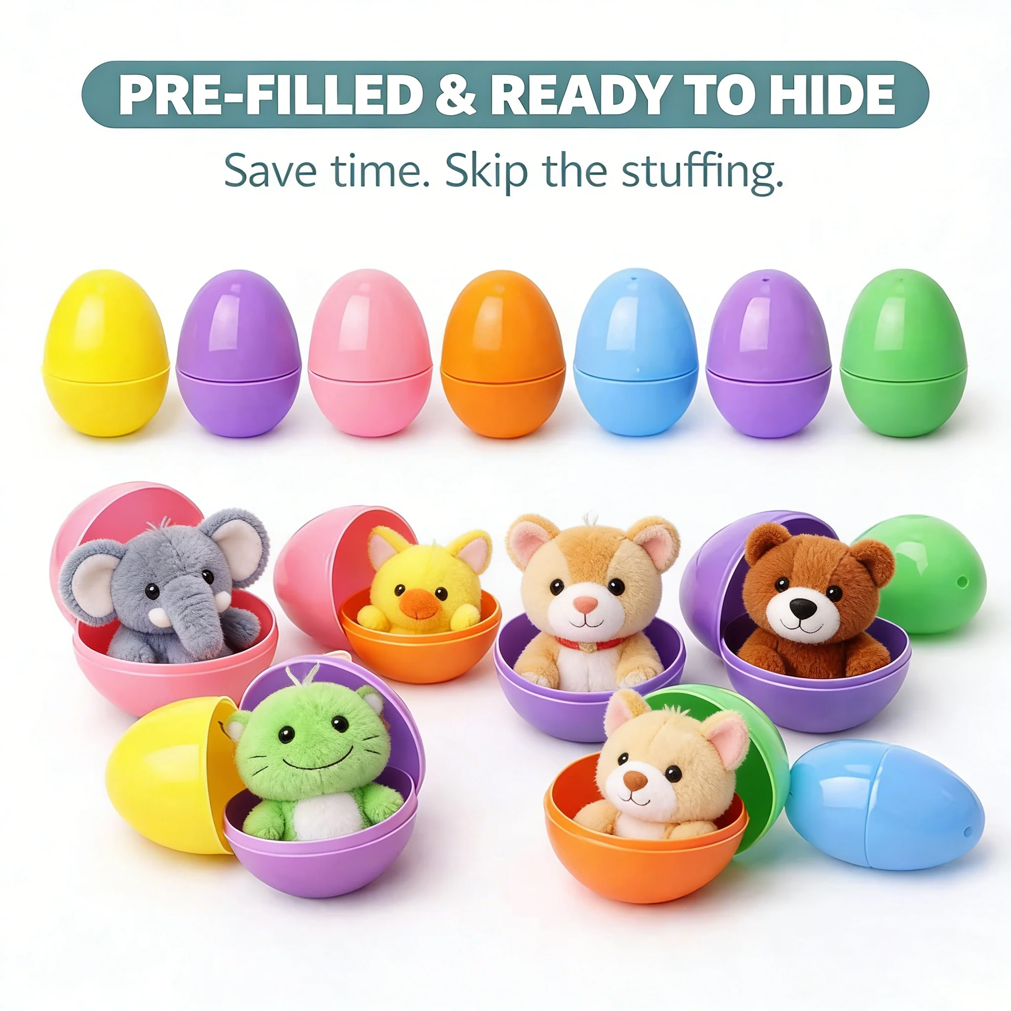 🔥Plush Animals Pre-Filled Easter Eggs (1 Set 12 Pcs ) - Image 3