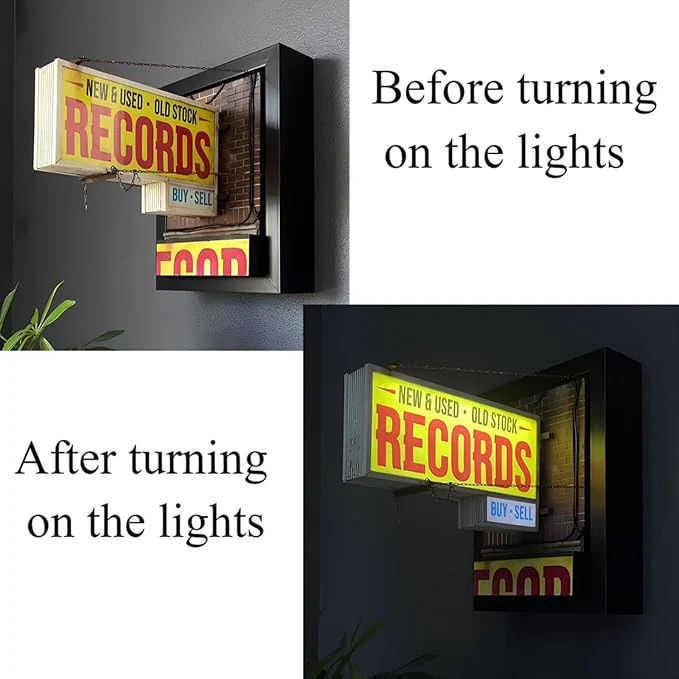 Record Store Retro Wall Light - Record Collector Gift✨ - Image 11