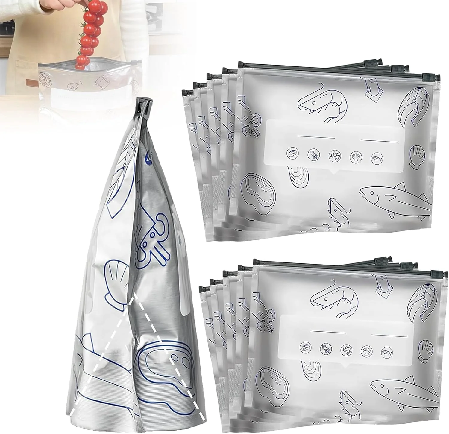 Reusable Aluminum Foil Freshness Seal Bags 🍴✨（1 Set 10 PCS） - Image 3