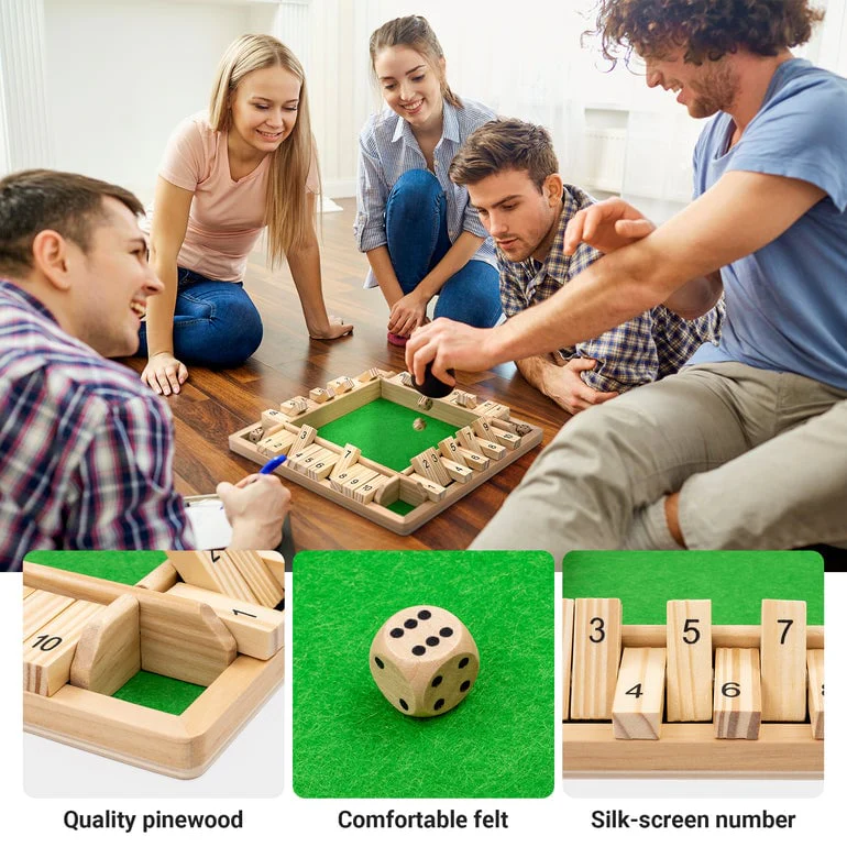 SHUT THE BOX-WOODEN DICE BOARD GAME - Image 14