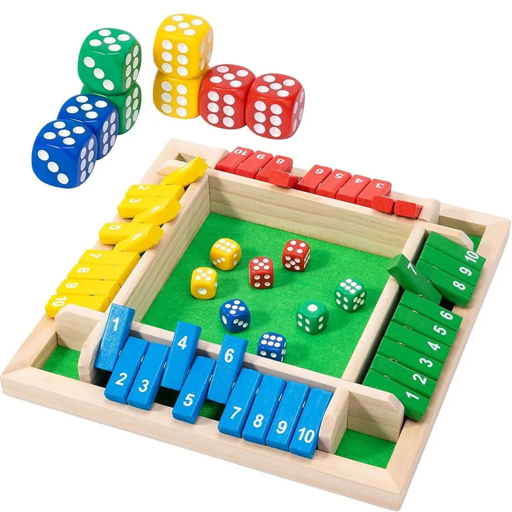SHUT THE BOX-WOODEN DICE BOARD GAME - Image 6