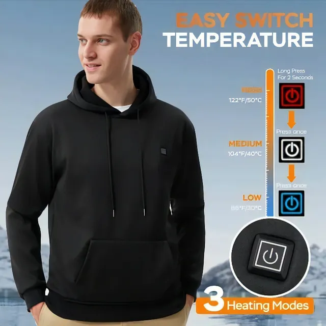 Smart Heated Hoodie! 🧥🔥 5 Heat Zones, Adjustable Temp & Ultra-Comfort! ❄️ - Image 3