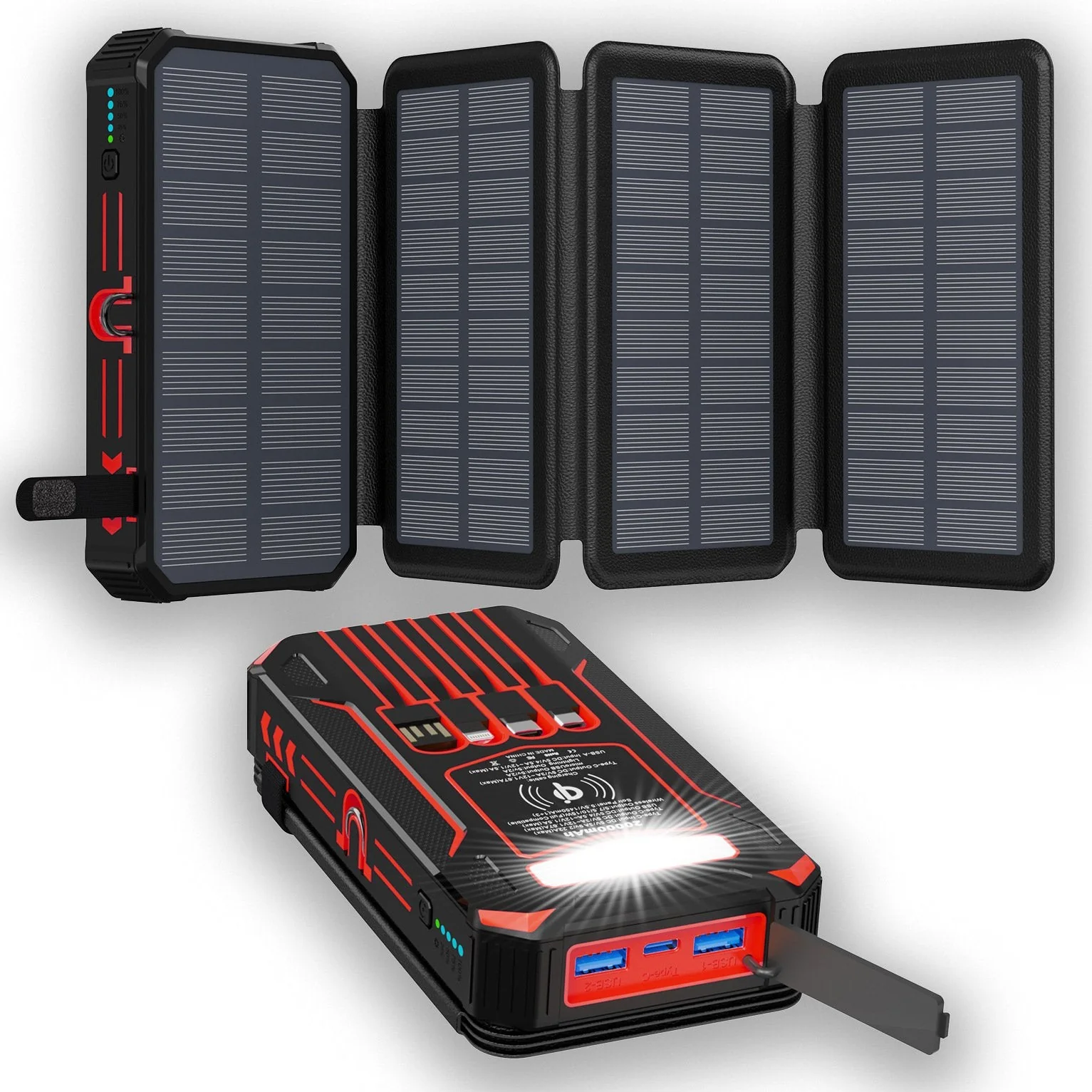 Outdoor Foldable Solar Large Capacity Charger Mobile Power Bank - Image 11