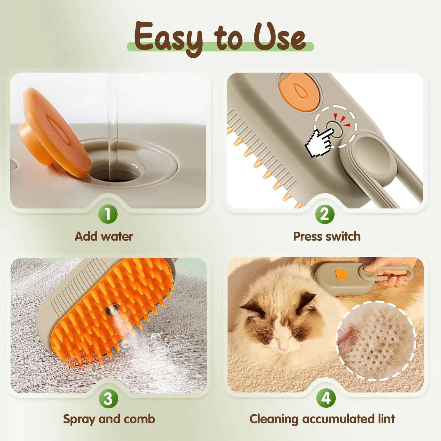 PuffEase Spritz: Quick & Easy Pet Hair Remover Comb - Image 4