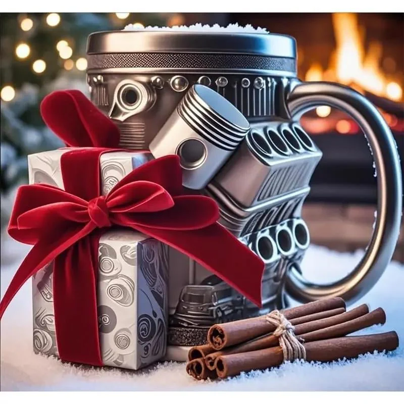 Stainless Steel Mug - V8 Engine Design - Image 4