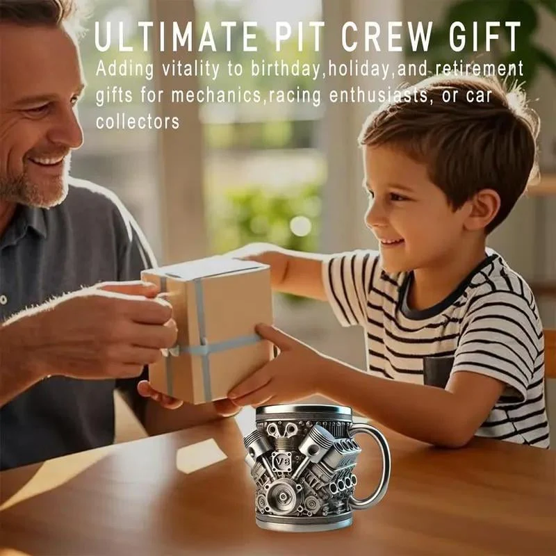 Stainless Steel Mug - V8 Engine Design - Image 5