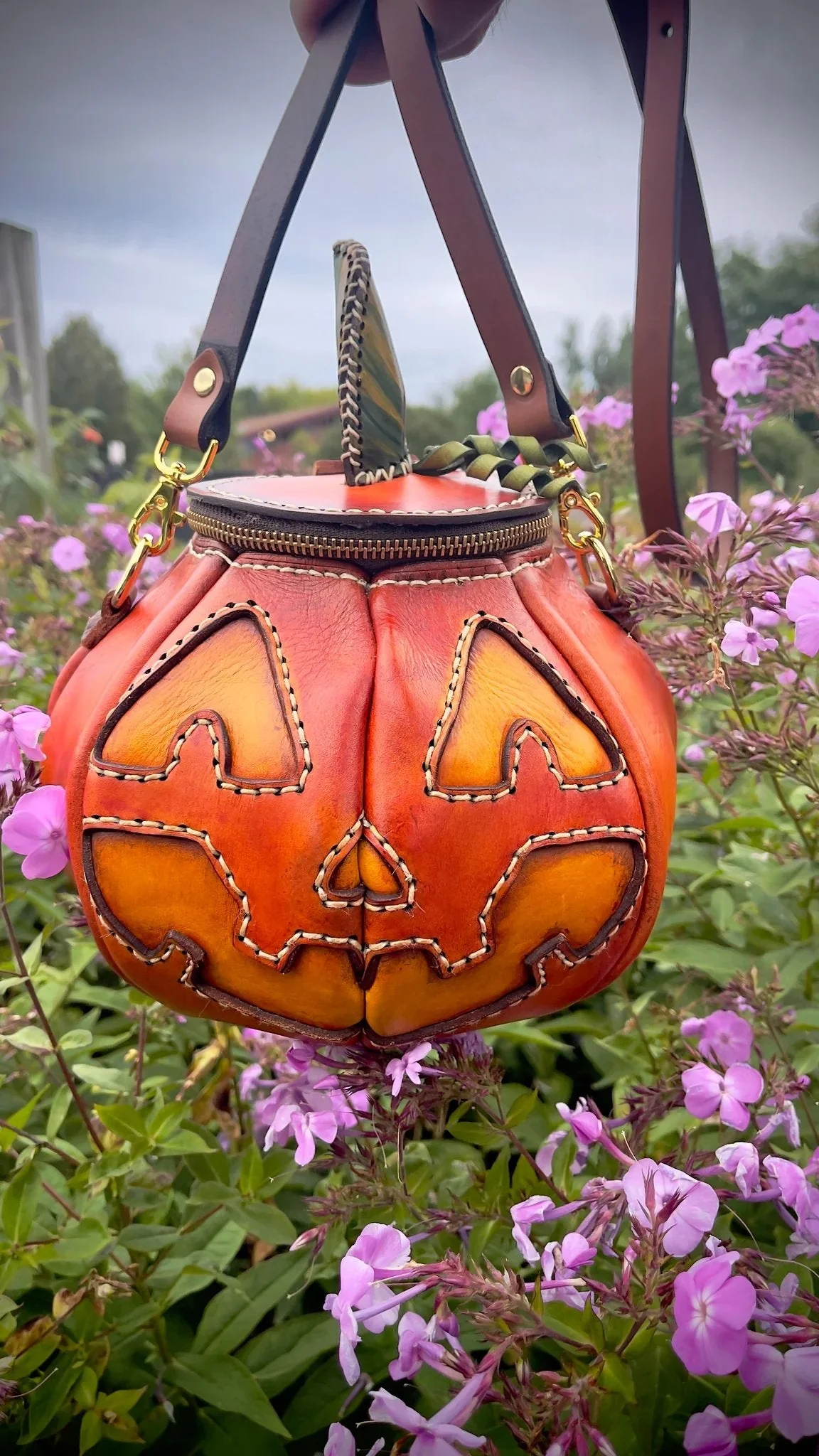 🎃handmade leather Pumpkin Bag(✨Same as in the video) - Image 10
