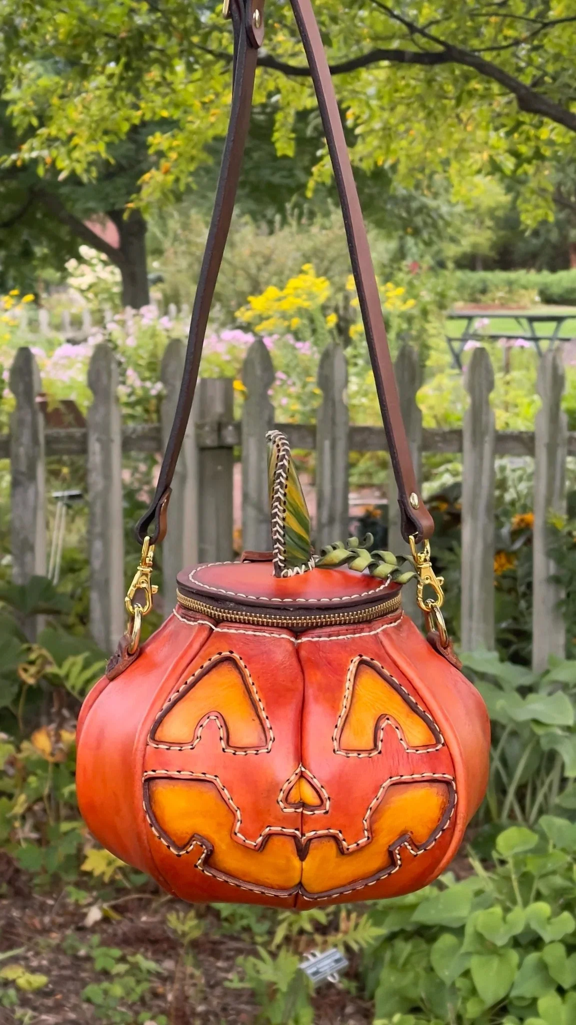 🎃handmade leather Pumpkin Bag(✨Same as in the video) - Image 11