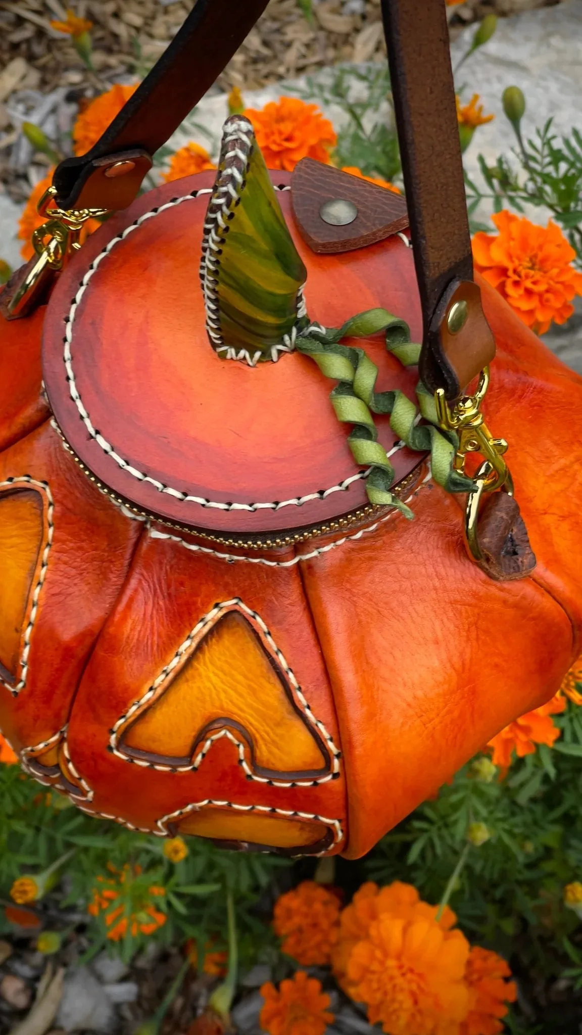 🎃handmade leather Pumpkin Bag(✨Same as in the video) - Image 12