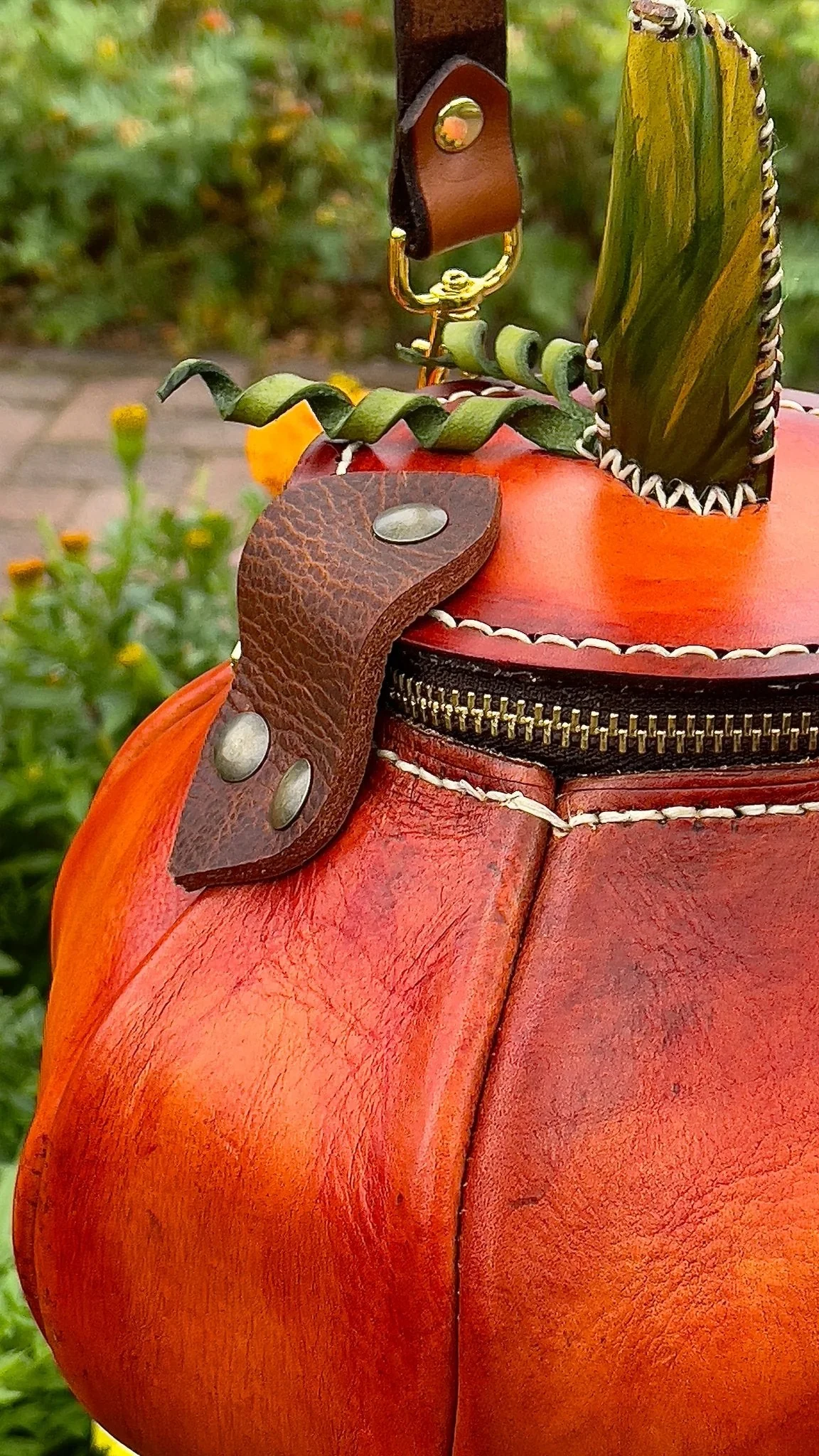 🎃handmade leather Pumpkin Bag(✨Same as in the video) - Image 3