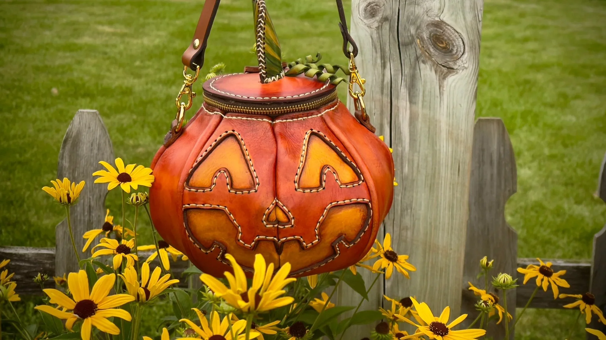 🎃handmade leather Pumpkin Bag(✨Same as in the video) - Image 5