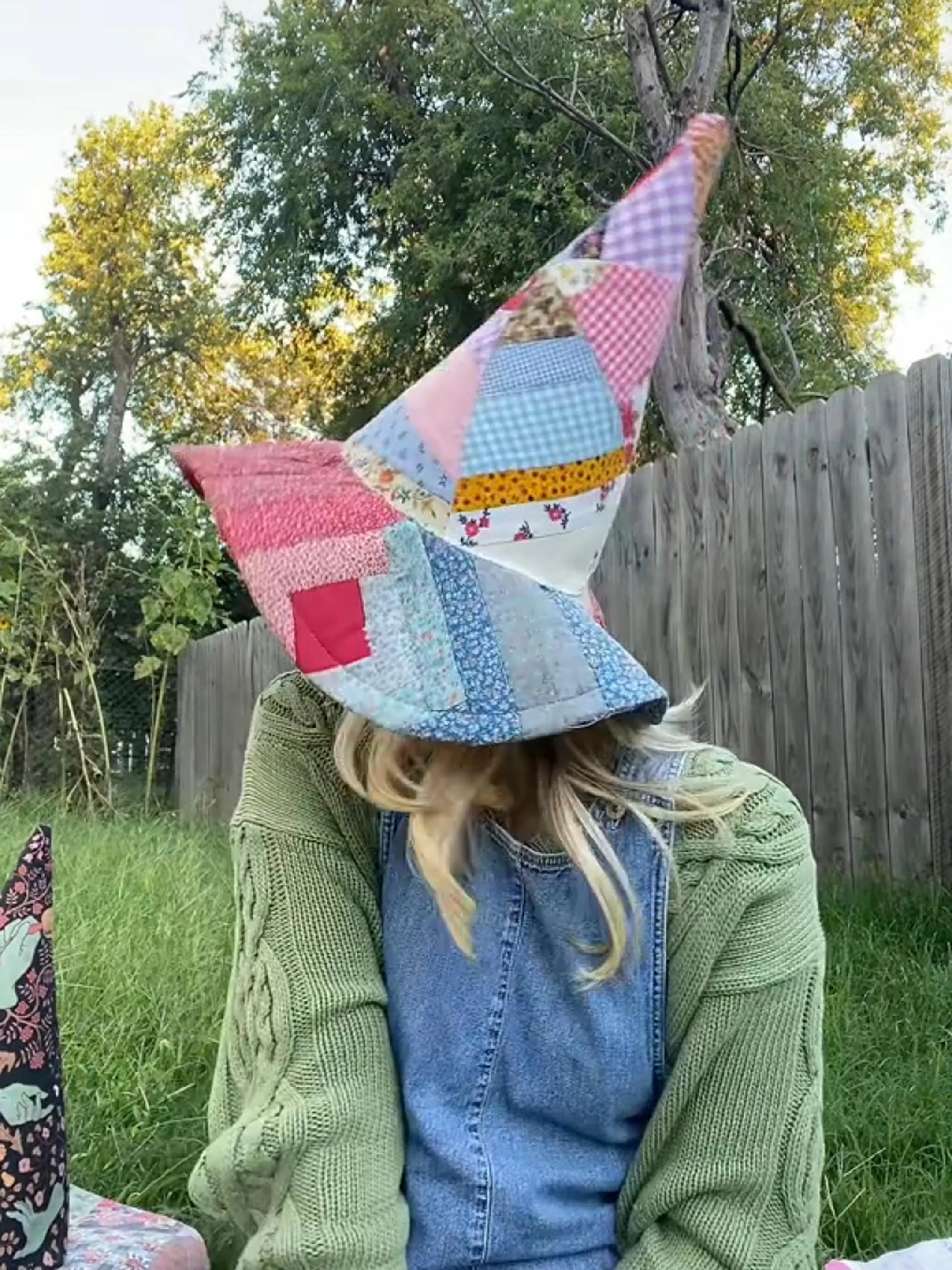 The Quilted Witch Hat | Handcrafted Folk Art Hat - Image 4