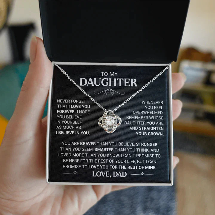 To My Daughter | Necklace with Love Knot - Image 6