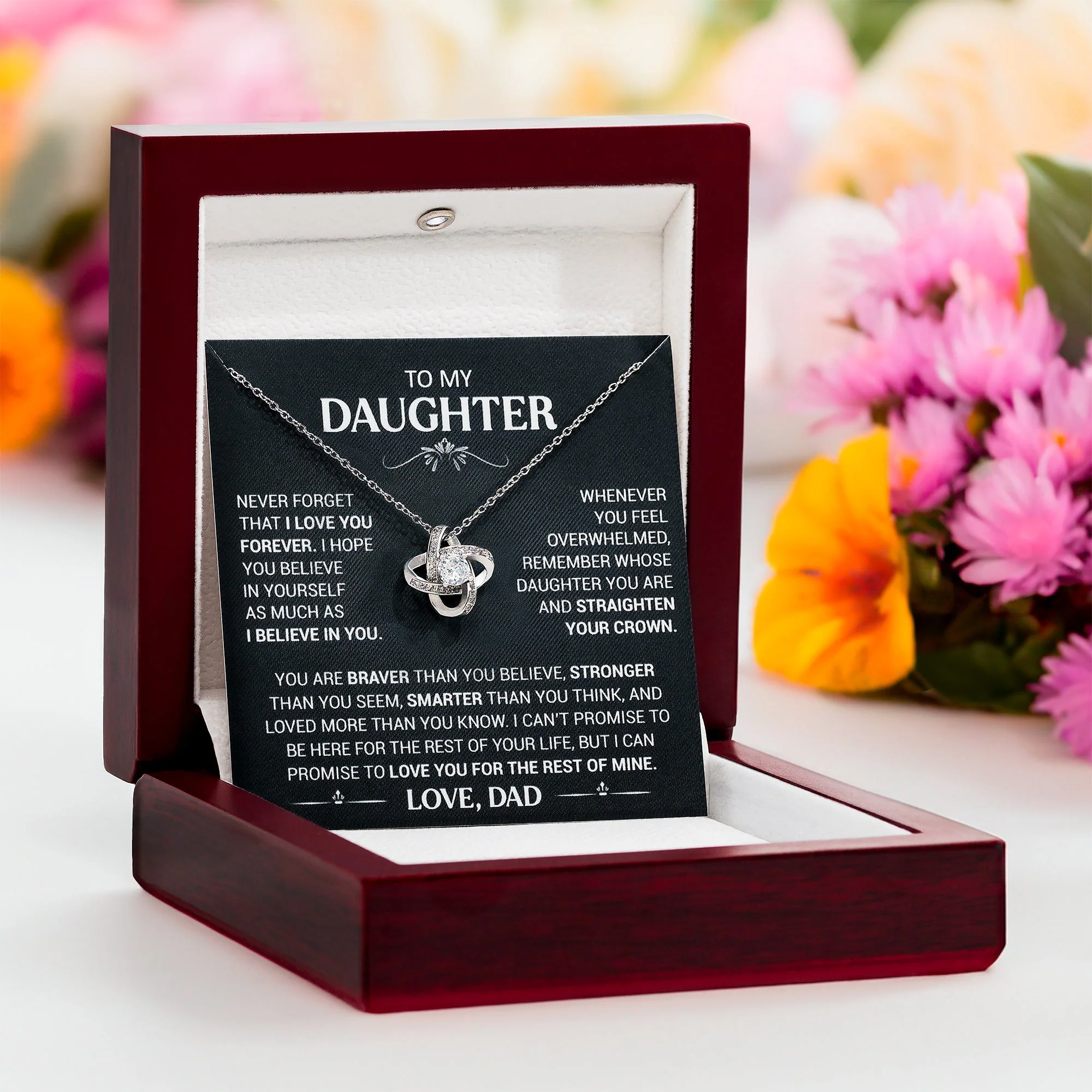 To My Daughter | Necklace with Love Knot - Image 8