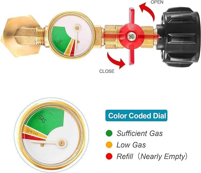 ✨This Week's Special Price💥 Top-Rated Propane Refill Elbow Adapter with Tank Gauge - Image 3