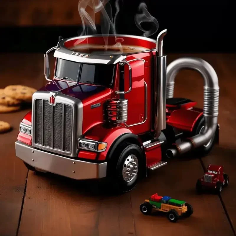 Durable Semi-Truck Shaped Coffee Mug – Handcrafted Resin Mug for Family & Friends - Image 2