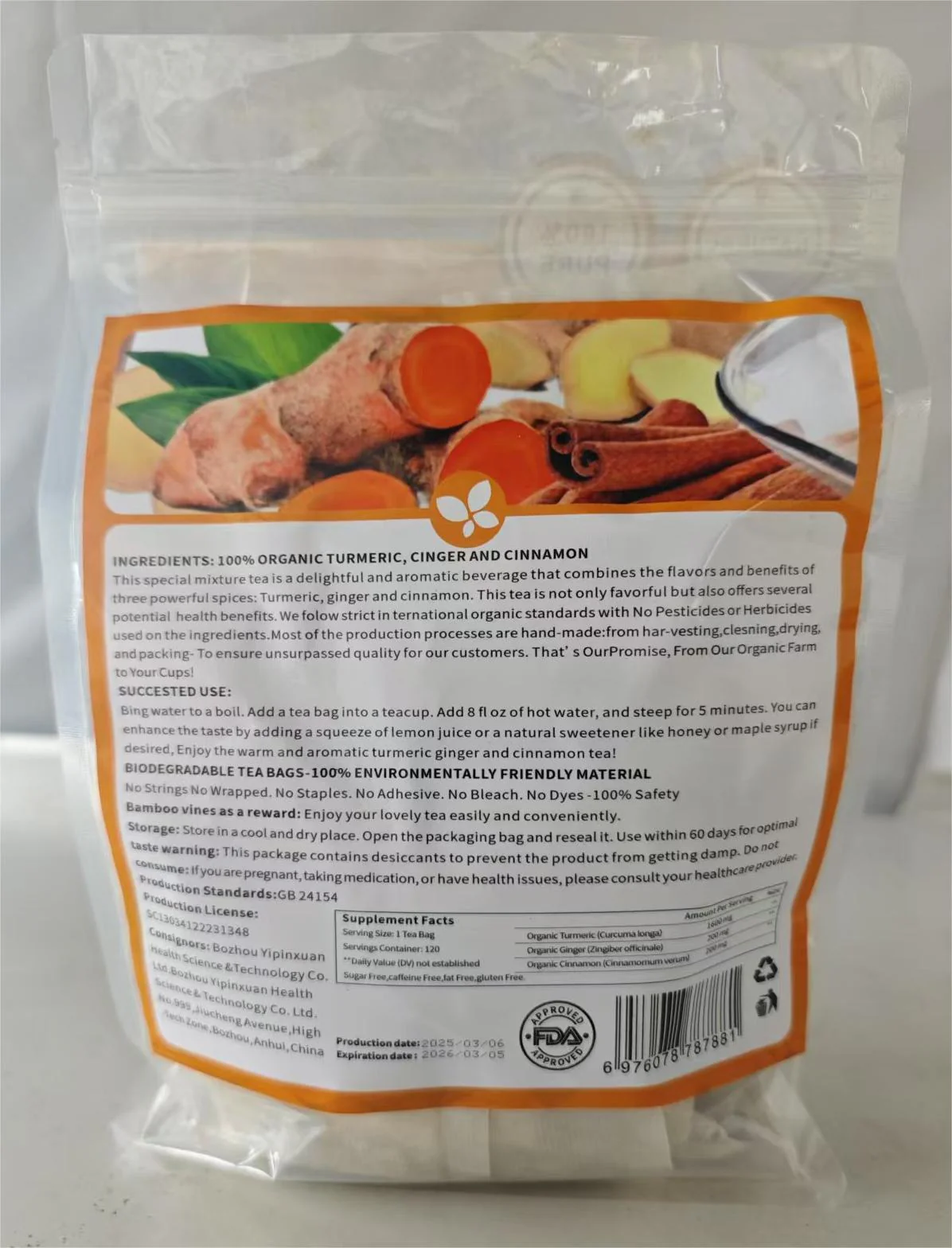 💝100% Natural Turmeric Ginger Cinnamon Tea - Image 4