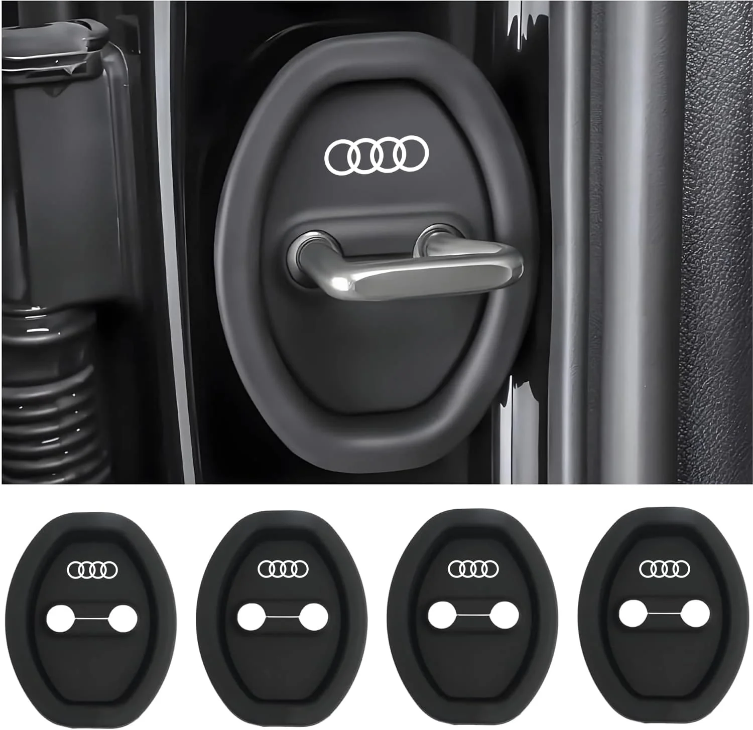 Universal Silicone Car Door Latch Covers – 4PCS Anti-Rust Noise Dampers - Image 10