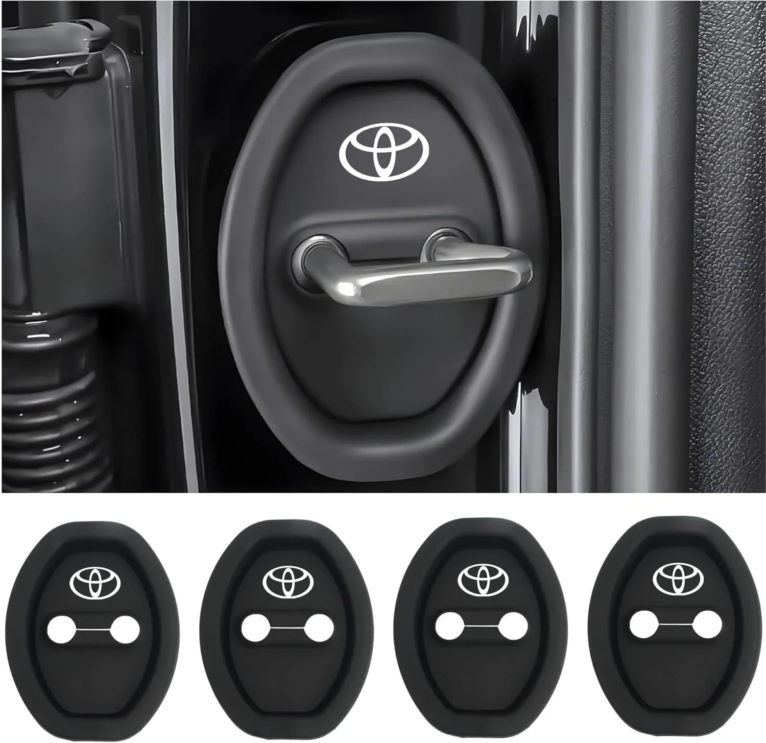 Universal Silicone Car Door Latch Covers – 4PCS Anti-Rust Noise Dampers - Image 15