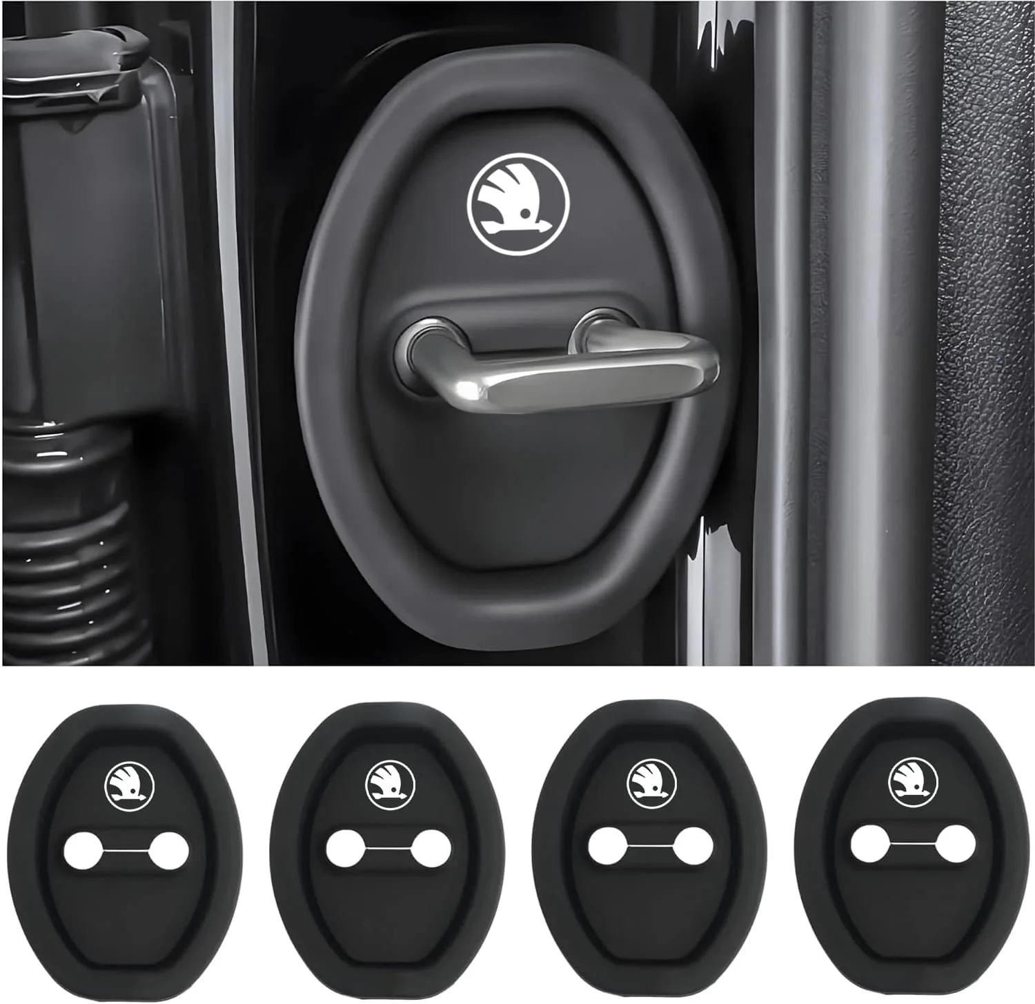 Universal Silicone Car Door Latch Covers – 4PCS Anti-Rust Noise Dampers - Image 28