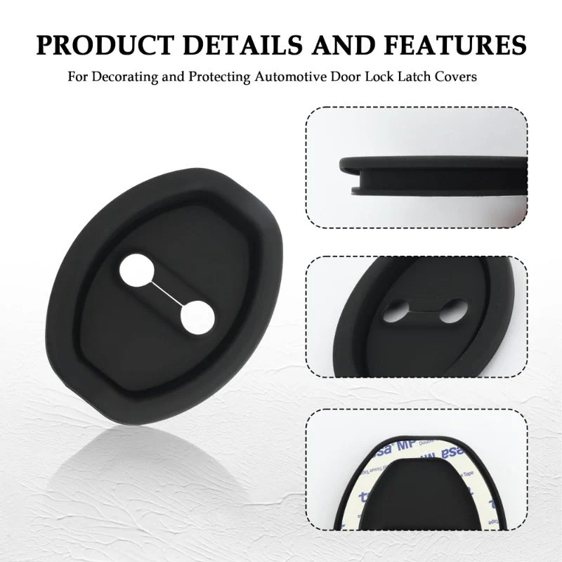 Universal Silicone Car Door Latch Covers – 4PCS Anti-Rust Noise Dampers - Image 3