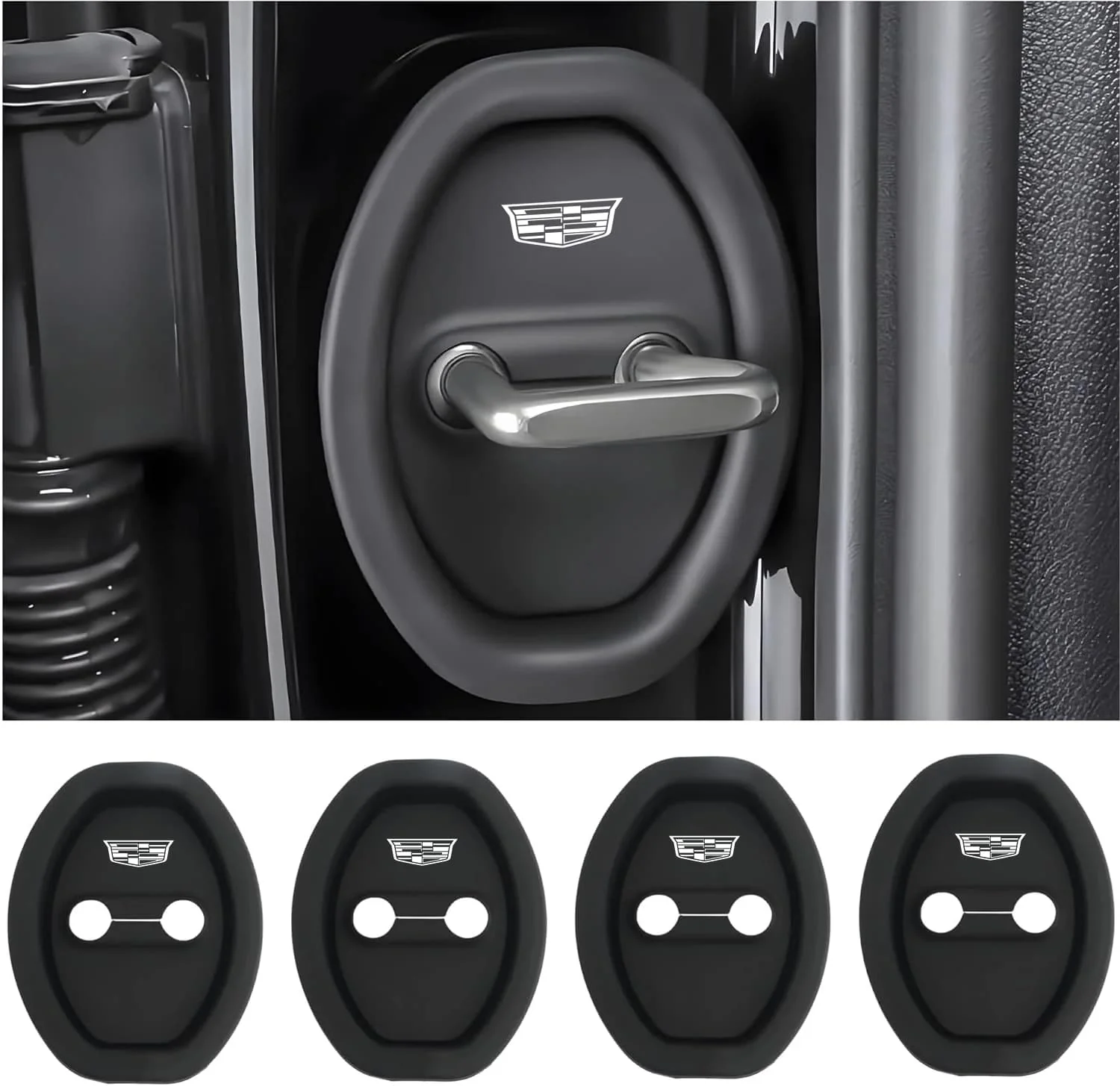 Universal Silicone Car Door Latch Covers – 4PCS Anti-Rust Noise Dampers - Image 30