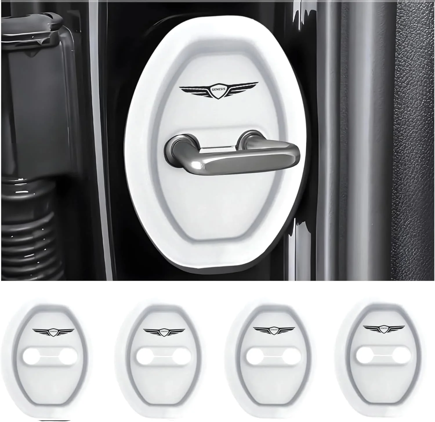 Universal Silicone Car Door Latch Covers – 4PCS Anti-Rust Noise Dampers - Image 60