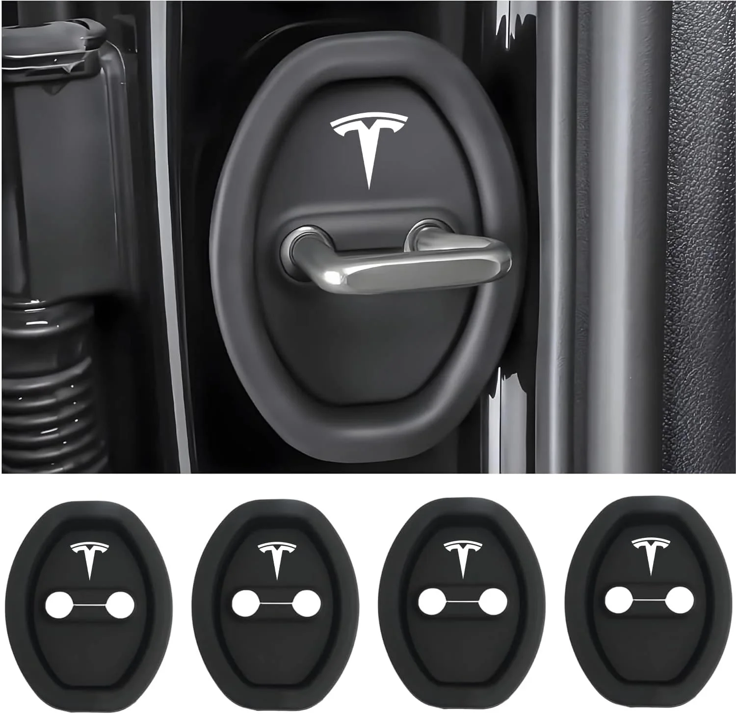 Universal Silicone Car Door Latch Covers – 4PCS Anti-Rust Noise Dampers - Image 67