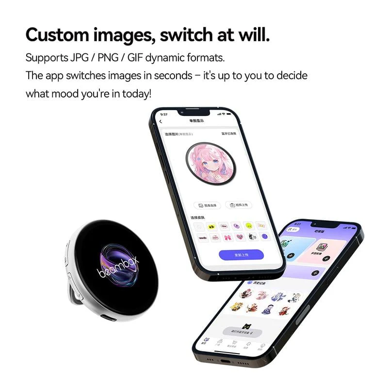 Digital Badge Photo Video GIF Display Screen Pins Pixel Touchscreen Lightweight 500mAh - Image 3