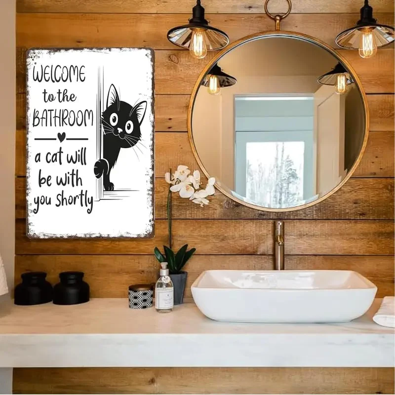 Vintage Black & White Cat Wall Art - Image 8
