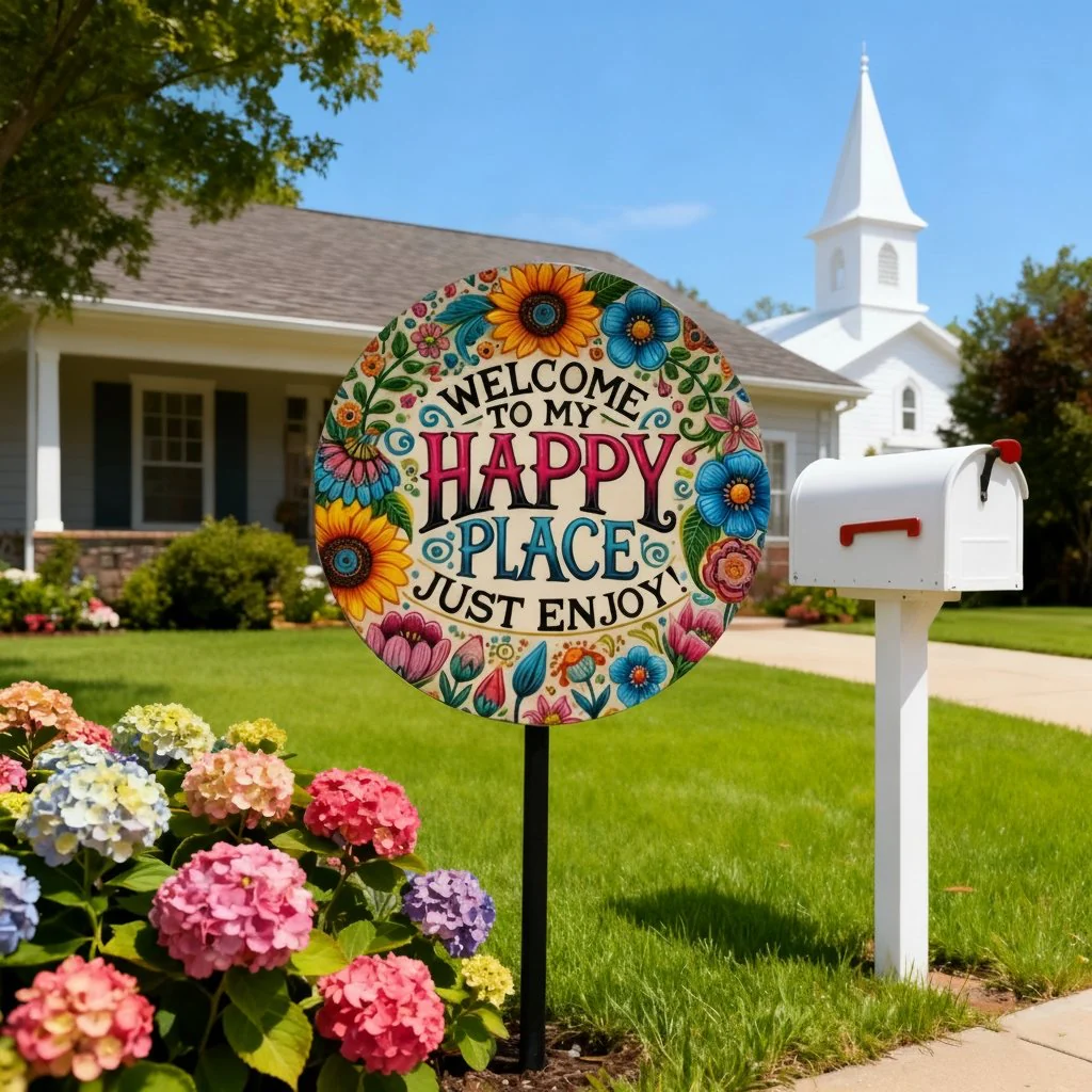 🔥Welcome to My Happy Place – Metal Wall Sign - Image 2