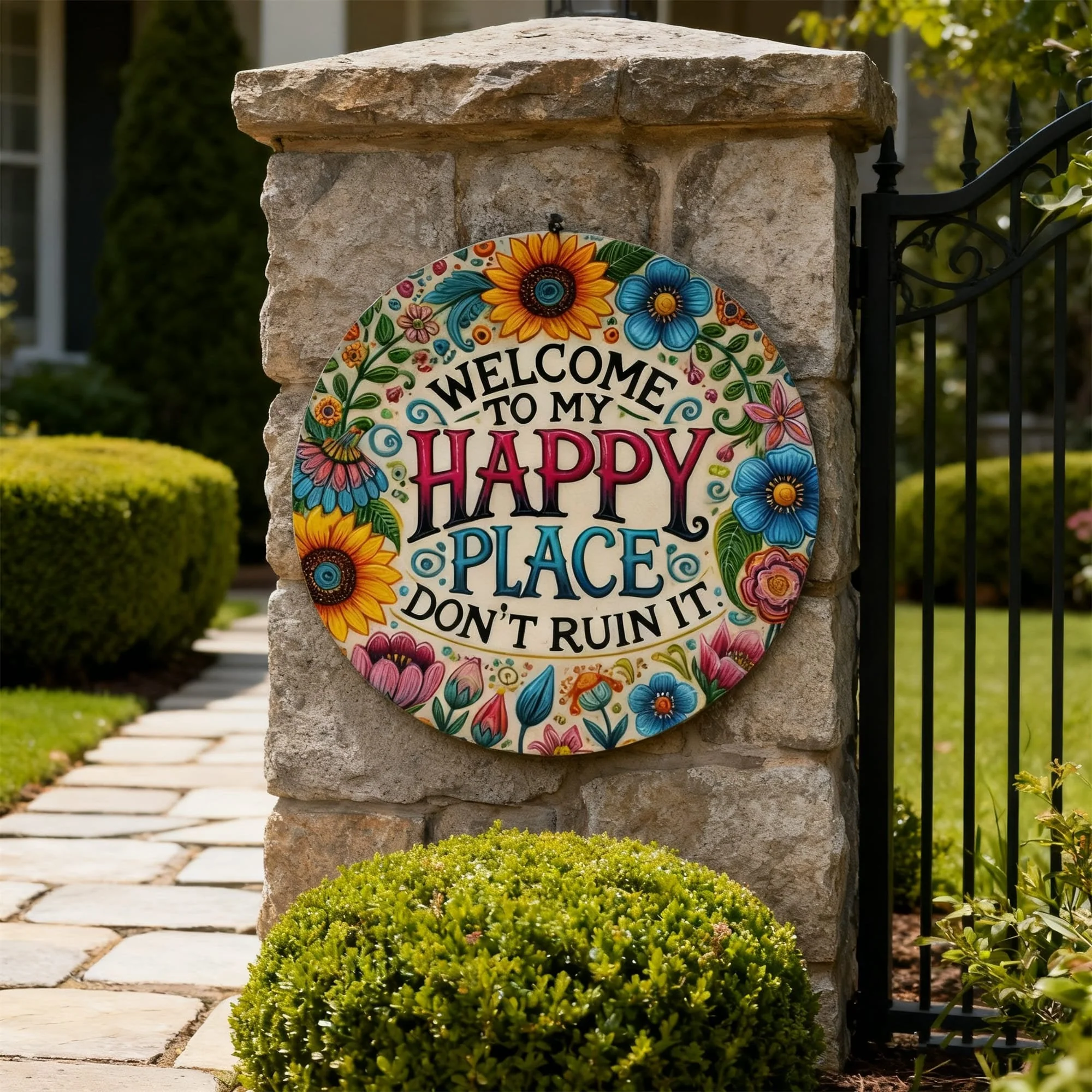 🔥Welcome to My Happy Place – Metal Wall Sign - Image 3
