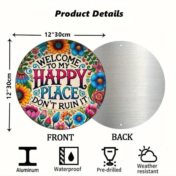 🔥Welcome to My Happy Place – Metal Wall Sign - Image 7