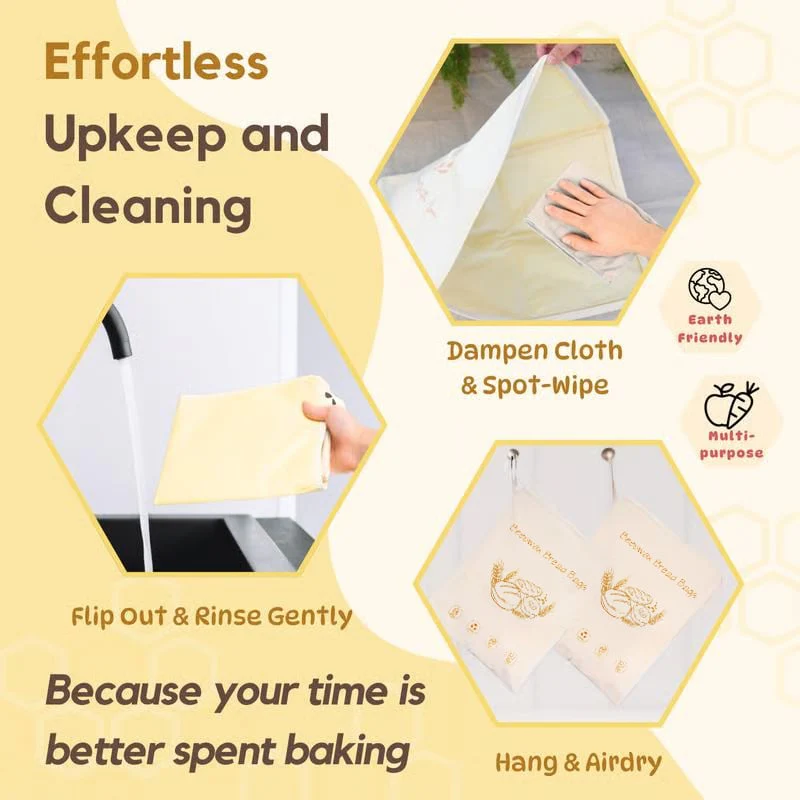 🍞Wide Zipper Access Cotton & Beeswax Bread Bags for Sourdough✨ - Image 8