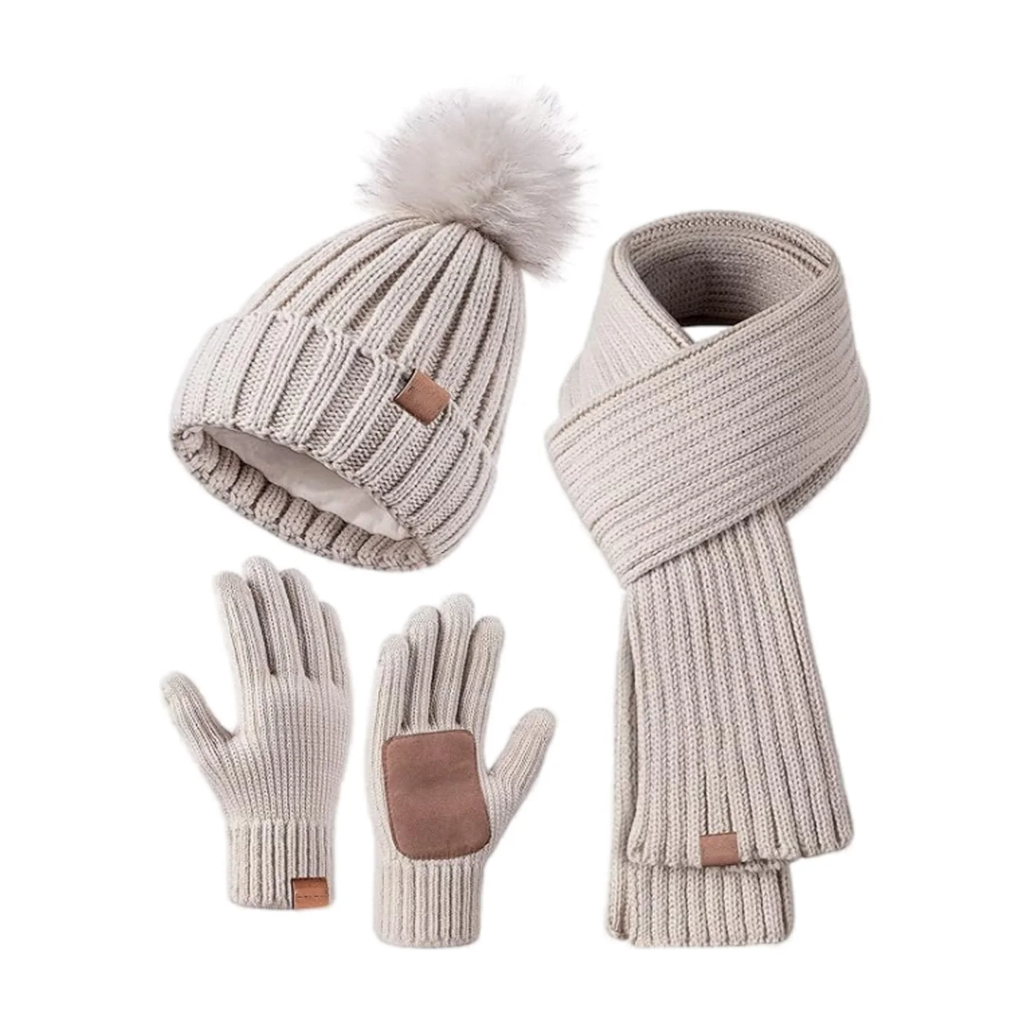 Winter Beanie Hat Scarf 🧣 Touchscreen Gloves Set for Women Men, Warm Accessories Perfect 3 PCS Birthday Gift🎁 - Image 3