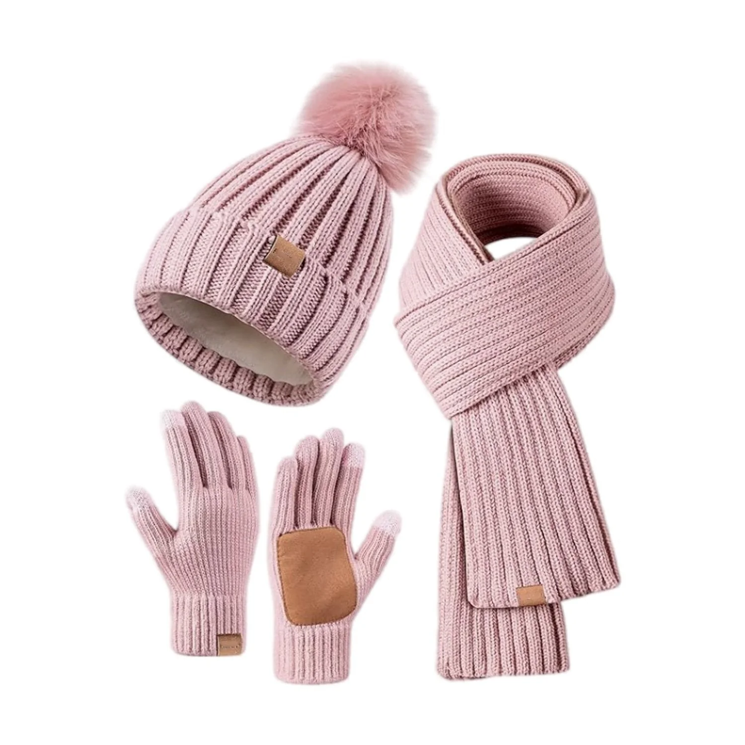 Winter Beanie Hat Scarf 🧣 Touchscreen Gloves Set for Women Men, Warm Accessories Perfect 3 PCS Birthday Gift🎁 - Image 6